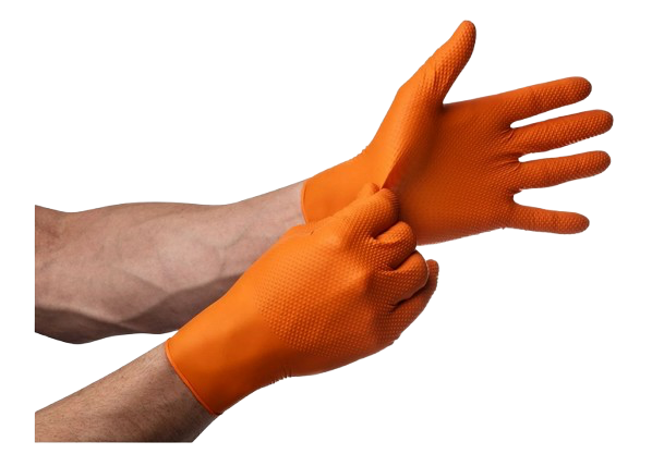 Gants Nitrile GoGrip Ultra Résistant Orange – Boîte de 50