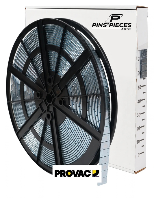 Masses adhésives acier zingué Provac – Rouleau 5 kg (1000 × 5 g)