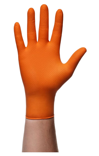 Gants Nitrile GoGrip Ultra Résistant Orange – Boîte de 50