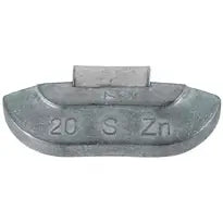 Masses d'équilibrage zinc - Jante acier 20g - Boîte de 100