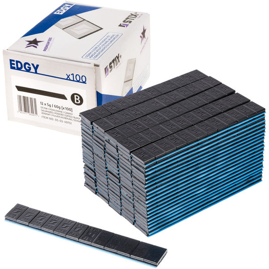 Masses adhésives noires Edgy Slim Black 60g (12x5g) - Lot de 100 pcs - Stix