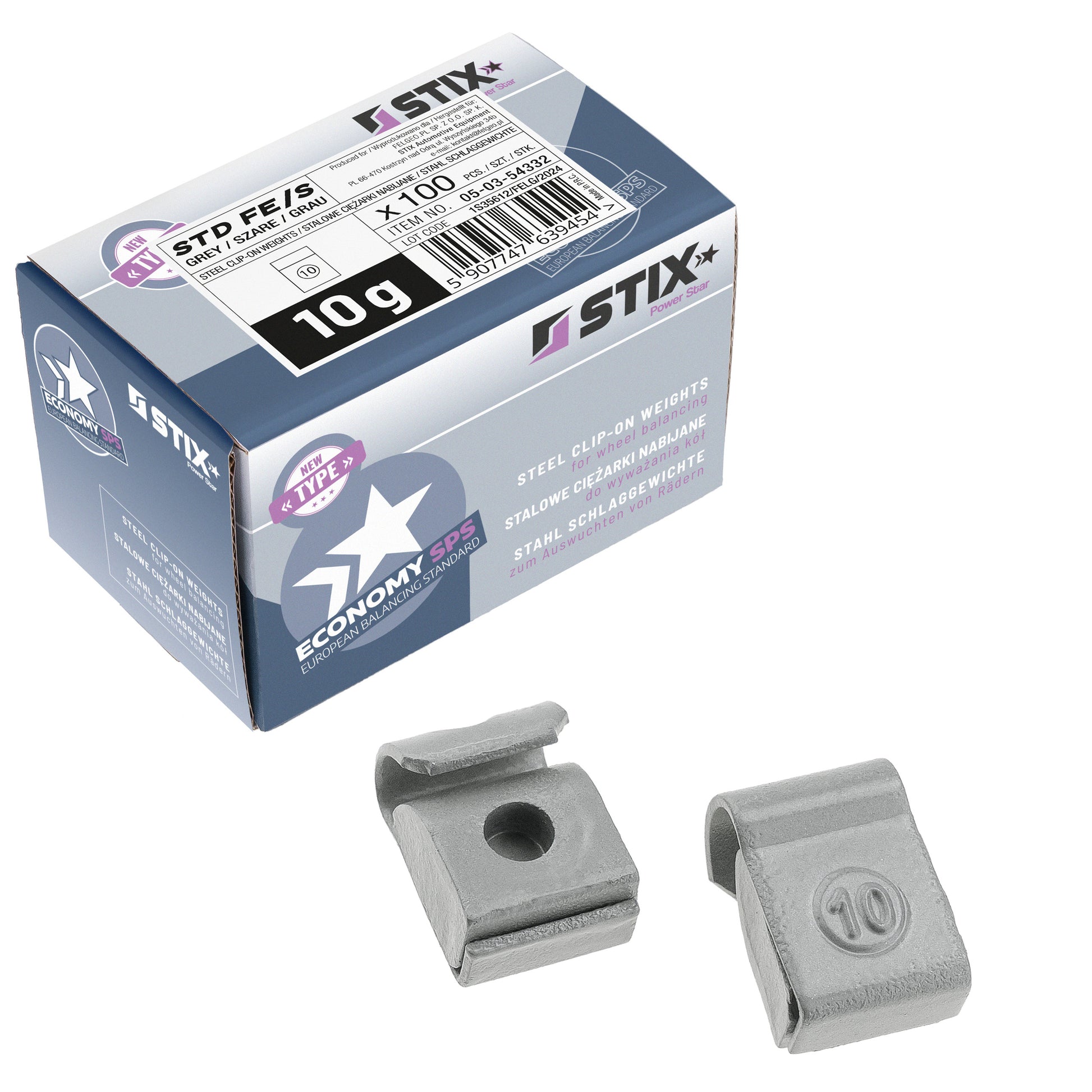 Masses à frapper acier STD 10g jantes acier Stix FE-S - lot 100 pcs