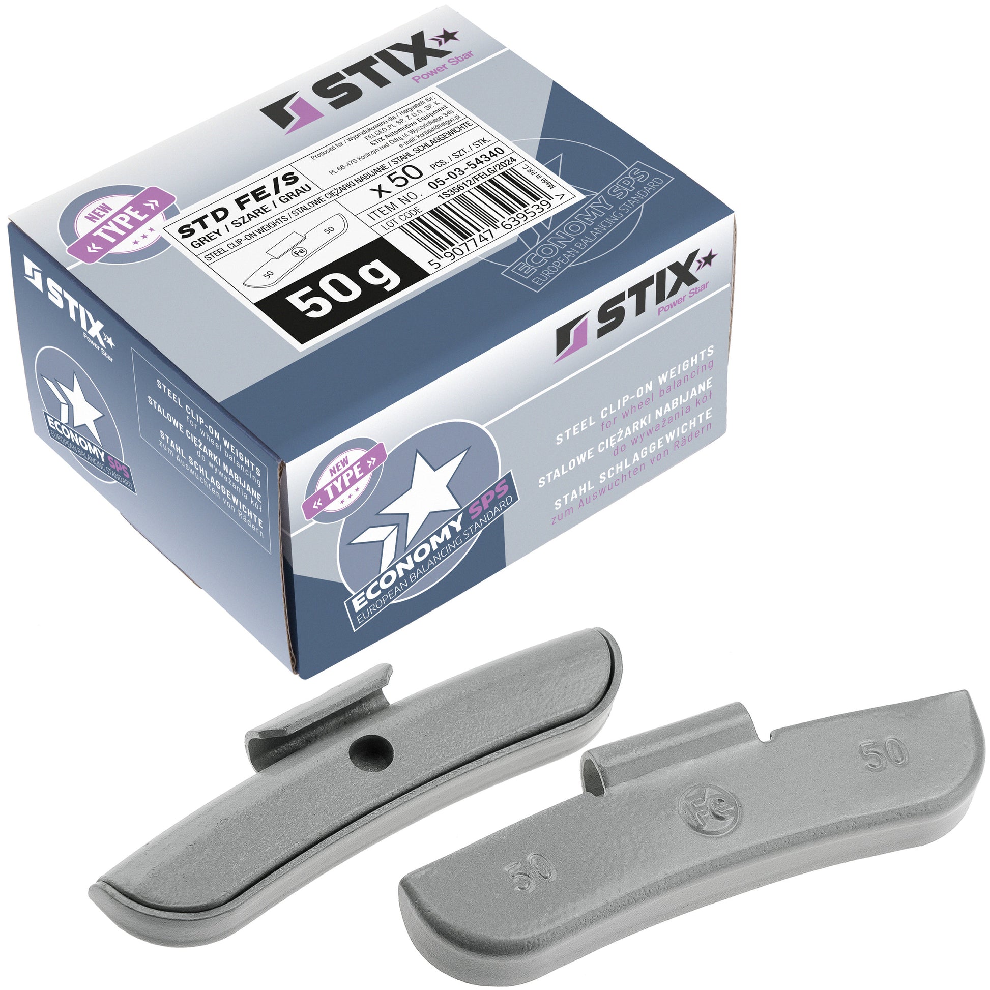 Masses à frapper acier STD 50g jantes acier Stix FE-S - lot 50 pcs