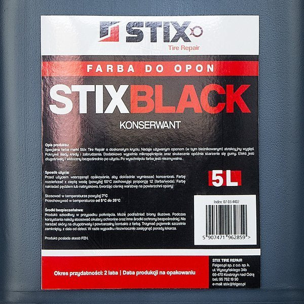 Bidon de peinture noircisseur pneus concentrée Stix Black 5L – vue 4