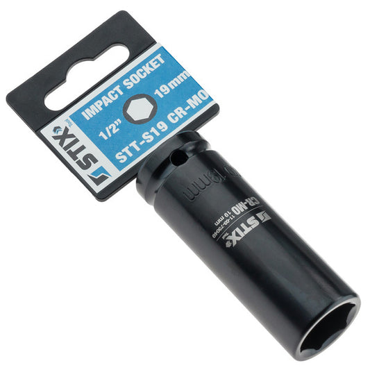 Douille à chocs longue premium 1/2" STT-S19 CR-MO 19mm - Stix
