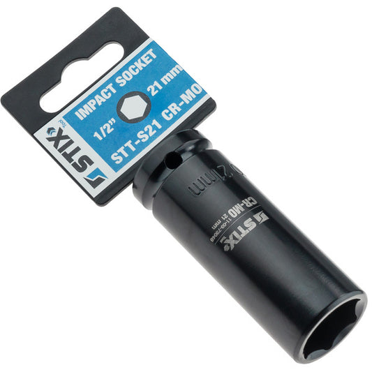 Douille à chocs longue premium 1/2" STT-S21 CR-MO 21mm - Stix