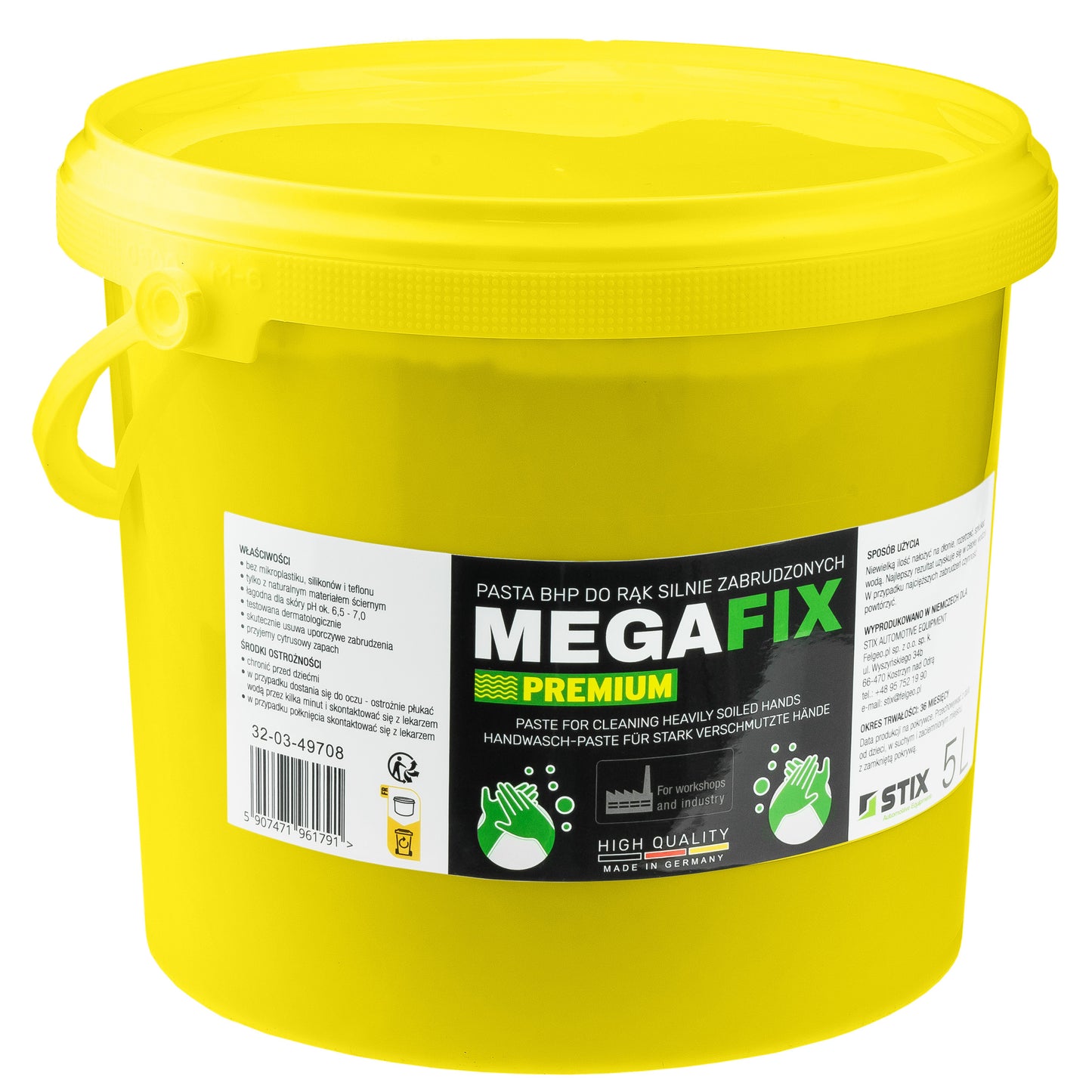 Pâte nettoyante mains Megafix Premium GERMANY 5L - Stix